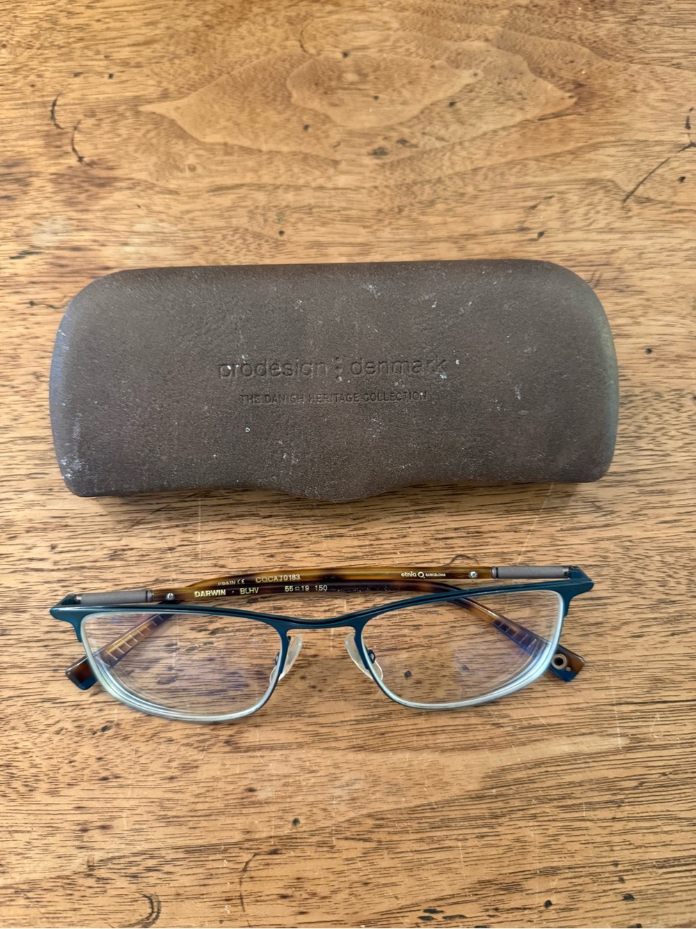 prodesign: denmark Men’s Blue/Brown Semi-Rim Glasses